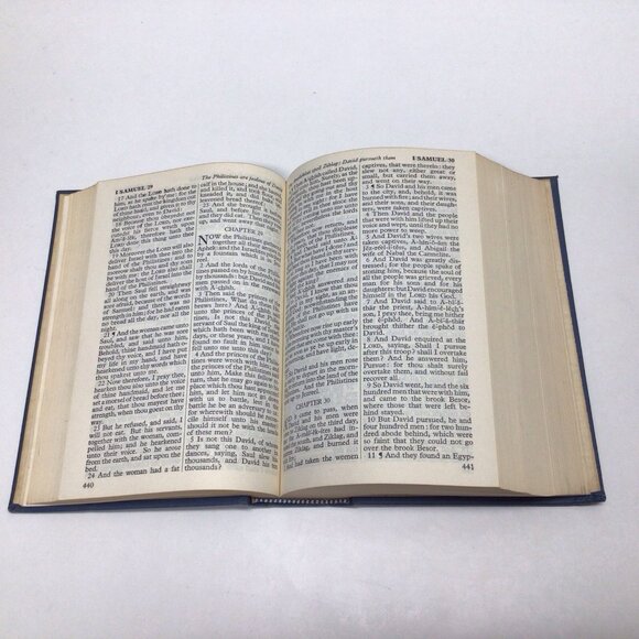 Holy Bible KJV King James Version Oxford Self Pronouncing Topaz Vintage 1950s - Picture 8 of 13